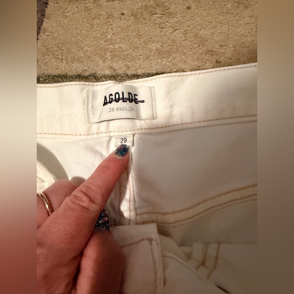 Agolde Cream Jean Shorts 29 - Picture 2 of 3